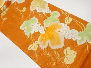 絽葡萄唐草模様織出し袋帯